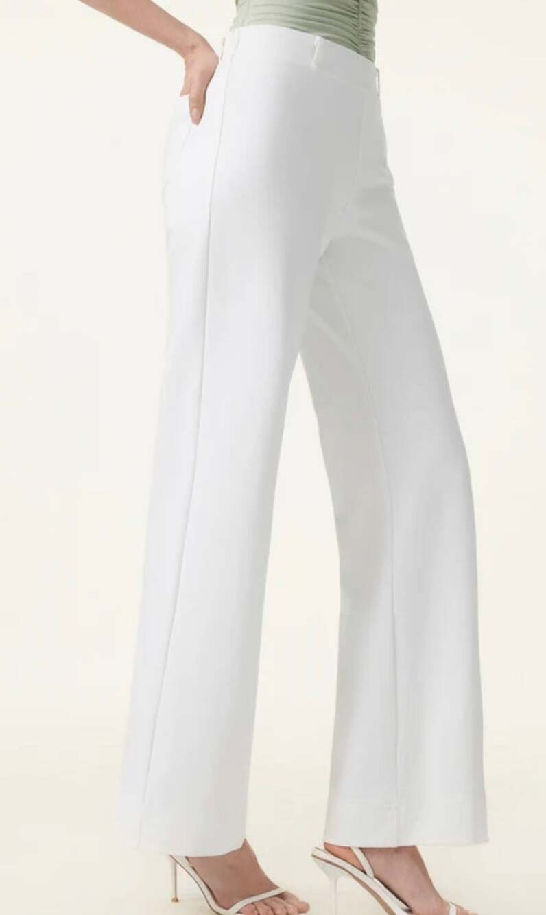 OGL White Linen Blend High Waist Wide Leg Pants Size L New with Tags